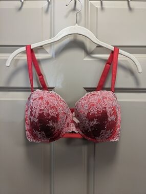 Victoria's Secret Dream Angels Red Lace Multi Way Bra Size 34DD